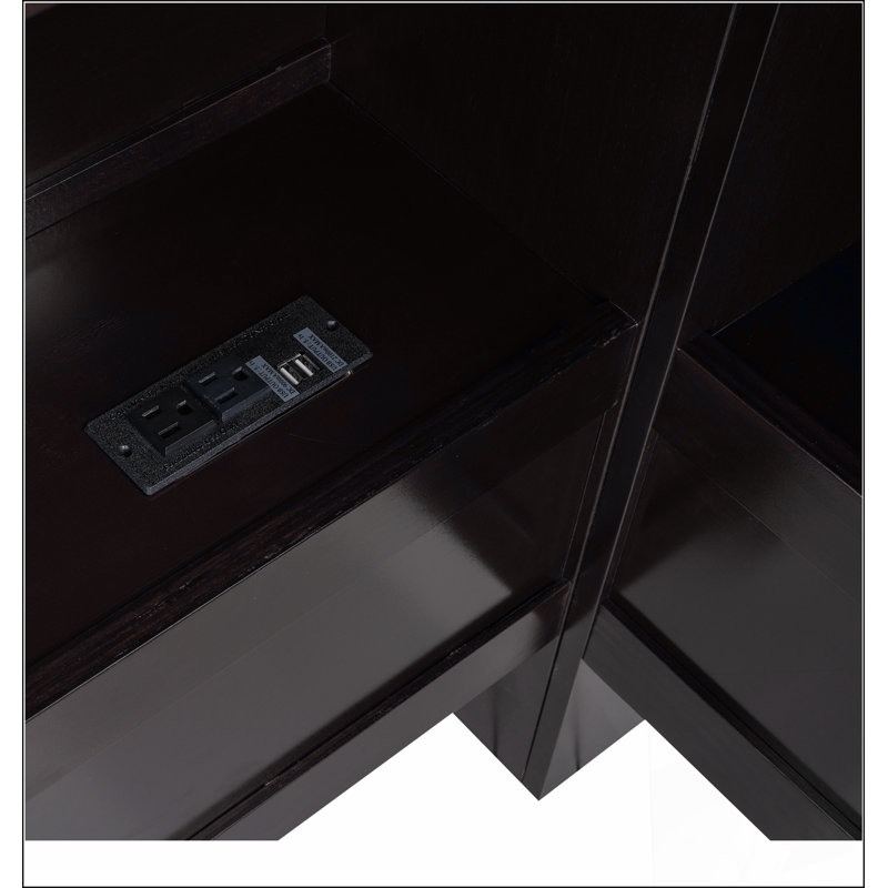 Lit de jour simple en bois avec armoires de rangement et ports USB, parfait pour les espaces de vie modernes et fonctionnels