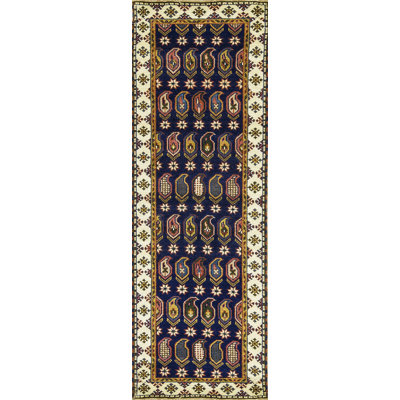 Kazak Hand Woven Wool Paisley Area Rug
