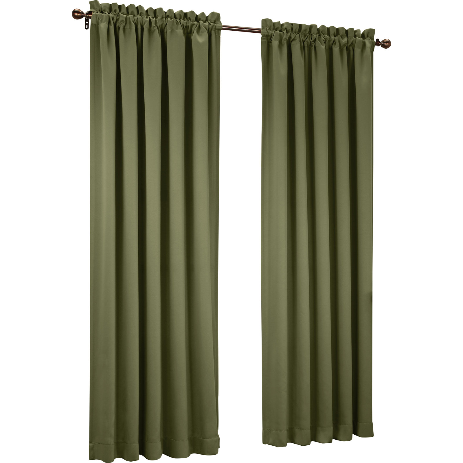 Wayfair Basics® Thermal Room Darkening Rod Pocket Curtain Panel, 54" W x 63" L, Sage Green
