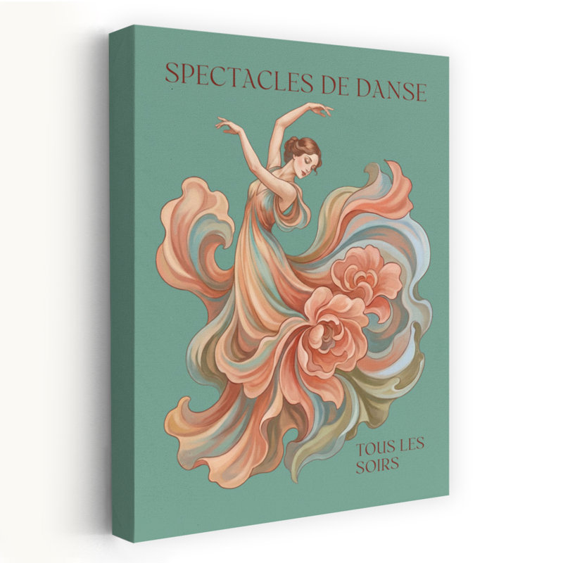 «Elegant Flowing Dancer Classic Delicate Elegant Flower», art mural, H 36 po x l 24 po