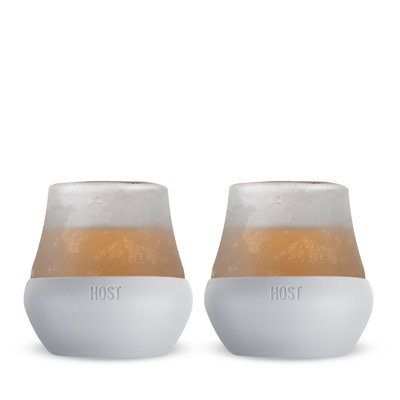 Glass Tasting FREEZE Cooling Cup in Gray, Set of 2