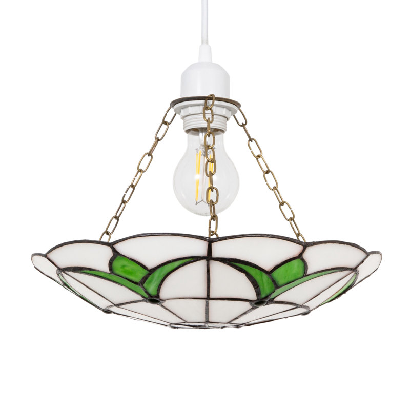 6 H X 31 W X 31 D 6cm H Glass Bowl Pendant Shade ( Screw On ), Green