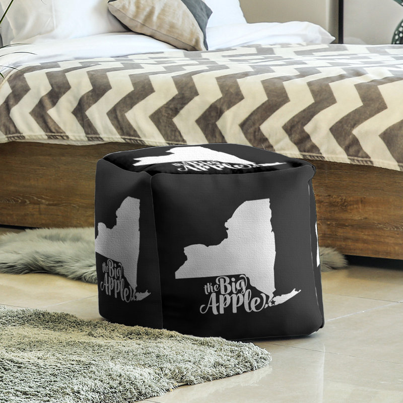 Repose-pieds à cubes big pomme ny, Noir