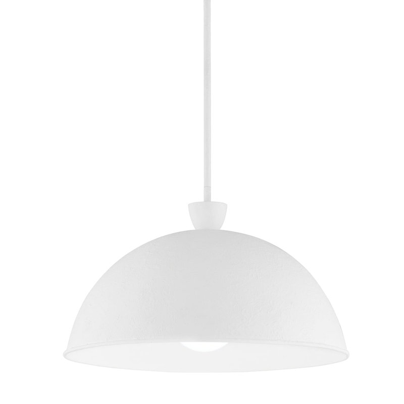Grand luminaire suspendu 1 lumière Schuetz, Blanc gesso, H 11,5 po x l 20 po x P 20 po