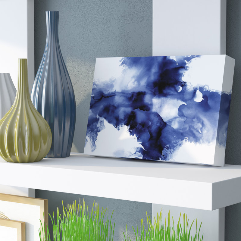 «Derive In Indigo I» par Daniela Hudson, reproduction sur toile tendue sur châssis, H 8 po x l 12 po x P 0,75 po