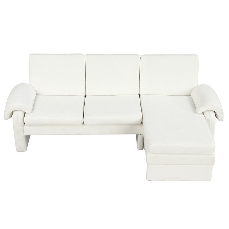 Canapé-lit futon convertible 94,1 po avec dossier réglable, Chenille beige