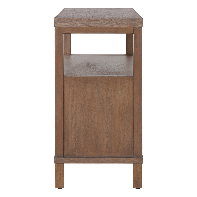 2-Drawer Wood Nightstand, Brown, Brown