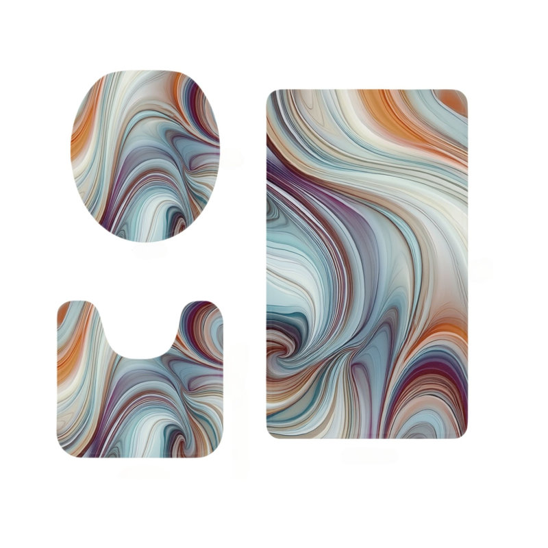 Ensemble de 3 tapis de salle de bain Marble Swirl