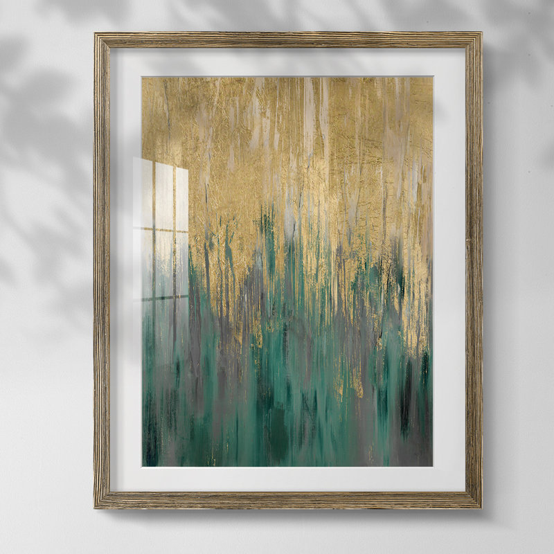 «Floating By I», reproduction encadrée, Papier avec cadre noyer, Blanc