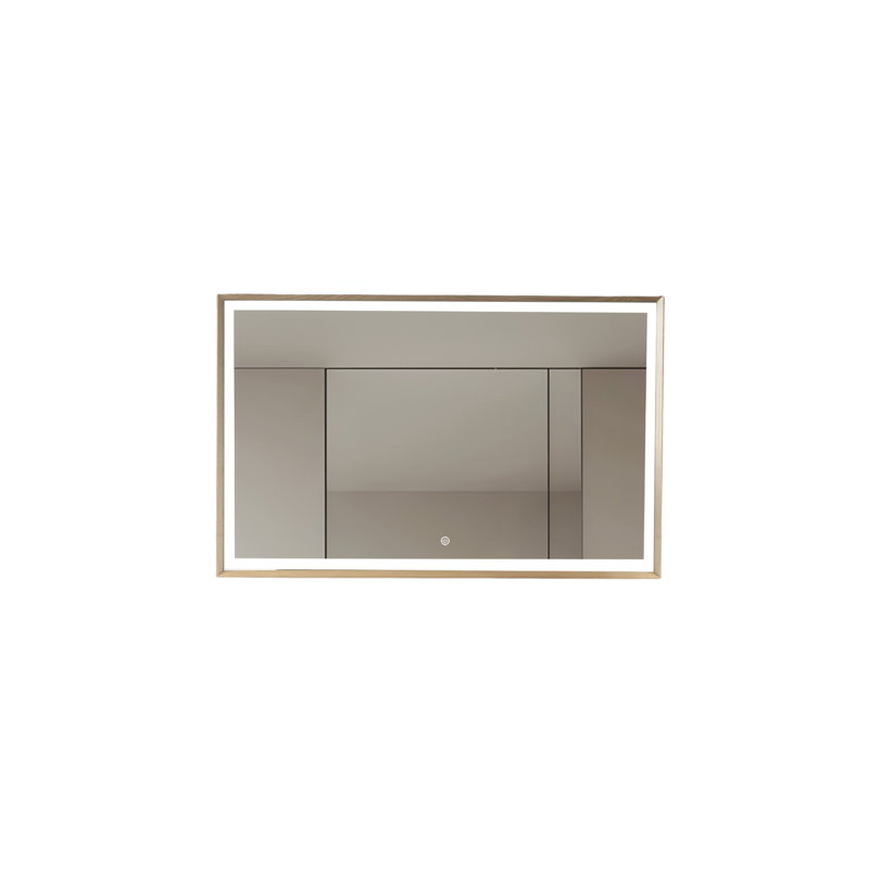 Miroir de salle de bain luxueux avec cadre lumineux et verre argenté sans cuivre