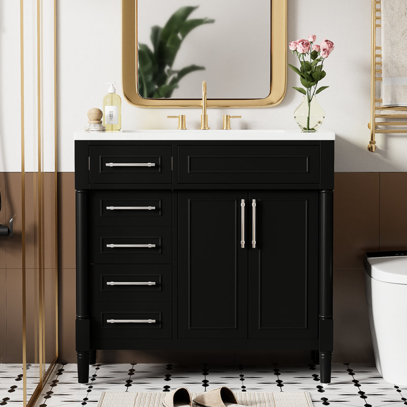 Lavabo de salle de bain en résine 36 po - Unité moderne et fonctionnelle