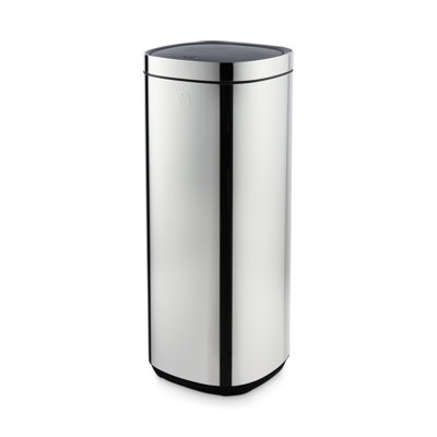 Swan Touch Bin with Removable Retainer Ring, Simple Touch Lid System, Stainless Steel with Fingerprint Proof Finish