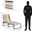 Chaise longue pliante pour patio - 4 positions d'inclinaison, assise en maille respirante et élastique, coussin, fauteuil de jardin jaune confortable, dossier inclinable.