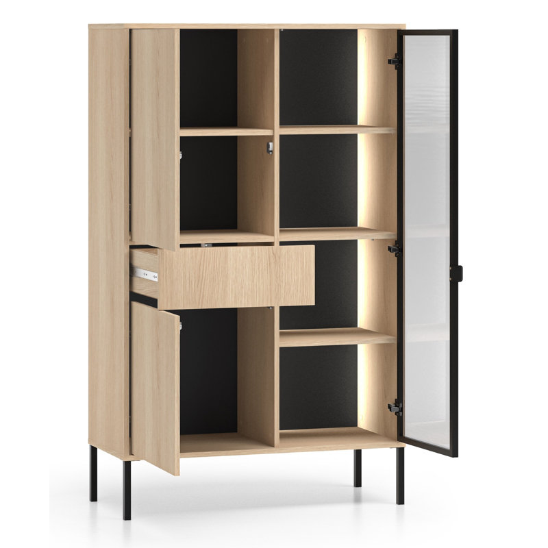 150 cm W Display Cabinet, Brown
