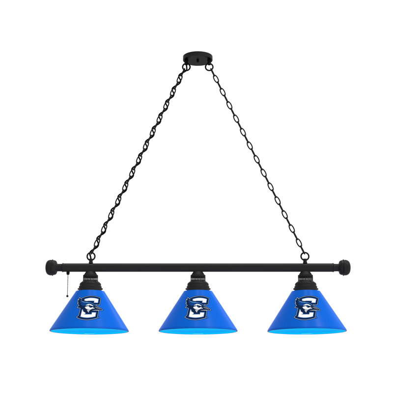 3 - Light Pool Table Lights Pendant, Black, Creighton Bluejays
