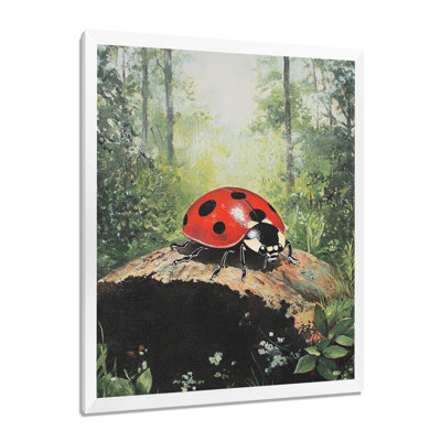 Curious Spotted Ladybug Forest III - Ladybug Canvas Print