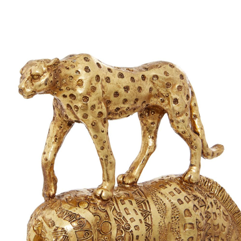 Kelecik Animals Figurines & Sculptures, Gold, 15.3" H x 10" W x 4.35" D