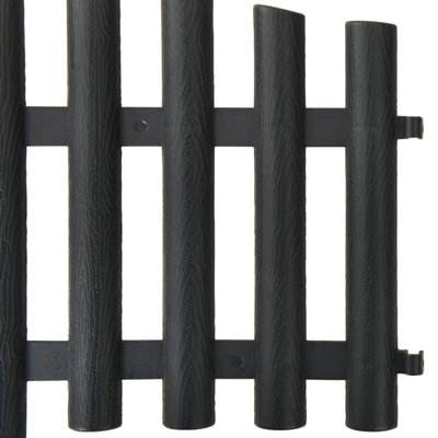Bordures de jardin vidaXL 17 pièces anthracite 32,8 pi PP