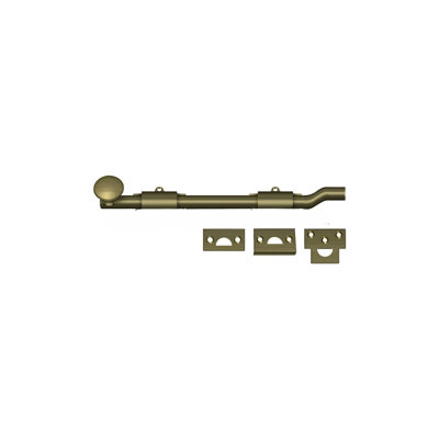 Deltana FPG105 10" Surface Bolt w/ Off-set, HD in Antique Brass