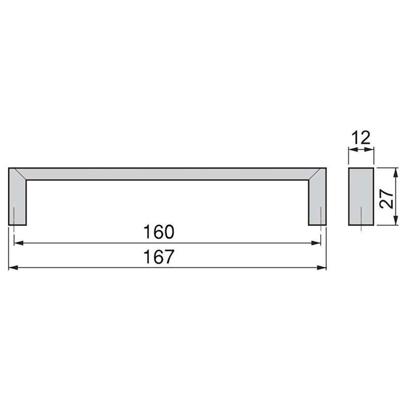 Lotie Zamak 16cm Centre Bar Handle