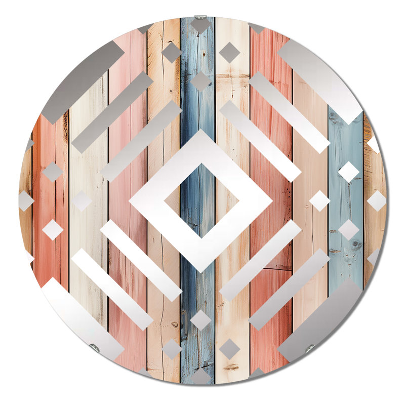 Miroir décoratif à losanges Farmhouse Planks, 23,6 po x 23,6 po