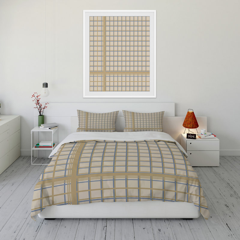 Polyester Channel Plaid Comforter, King Duvet Cover + 2 King Pillowcases