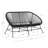 61.25'' Wide U-Shaped Wicker Loveseat with Cushions-417031046