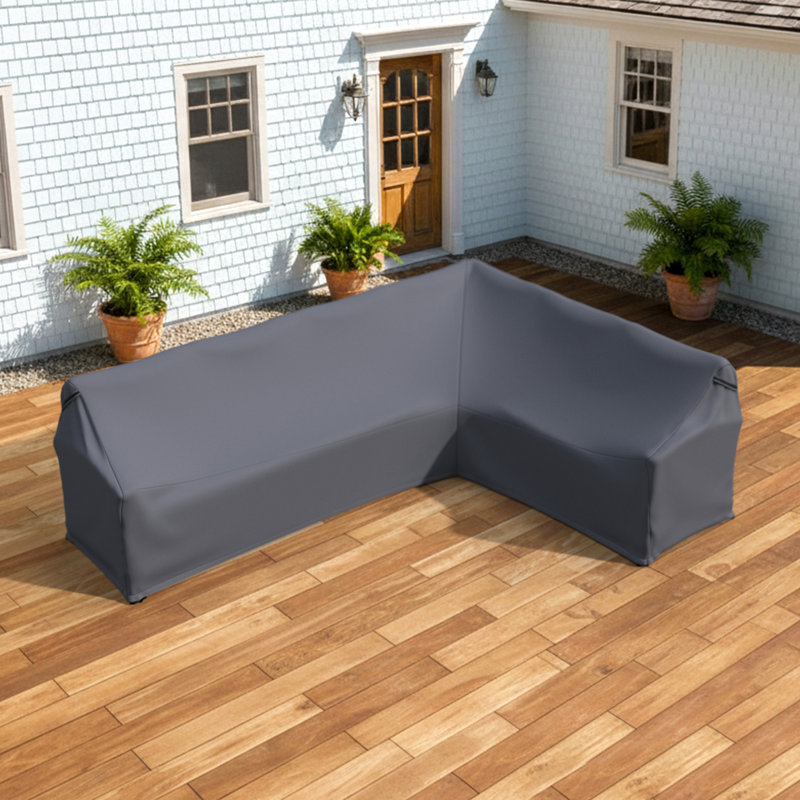 Jacqulynn Outdoor Aluminum L-Shape Sectional Sofa Cover