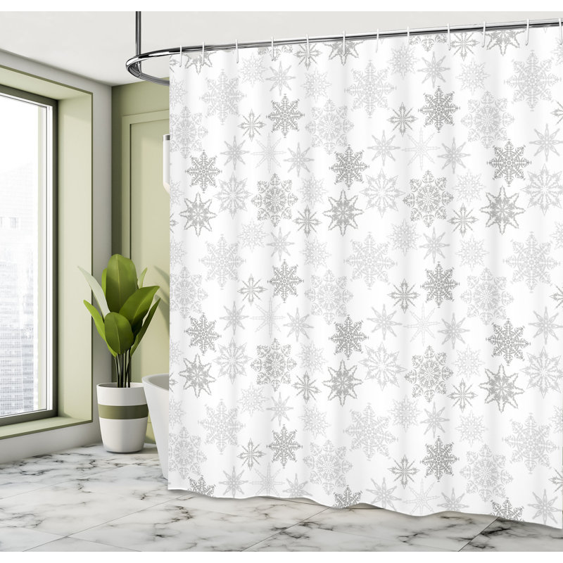 Shower Curtain with Hooks Included, 70"H x 69"W