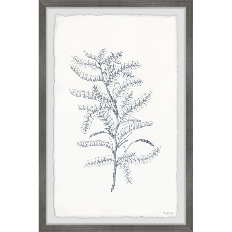 Gray Leaves - Single Picture Frame Painting, 30cm H x 20cm W x 3.81cm D