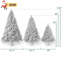 7.4FT, 6FT, 4FT Silver Pre-lit Artificial Hinged Christmas Tree Set, Holiday Spruce Xmas Tree with 2400 Branch Tips, 850 LED Lights, 11 Lighting Modes, Holiday Decoration for Home, Office, School