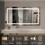 Grand miroir de salle de bain à DEL avec antibuée, capteur tactile et conception sans cadre - Miroir de meuble-lavabo mural lumineux moderne pour la douche ou le vestiaire | Idée de cadeau-1127802175-1127802171