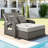 2 Pe Reclining Lounge, Gray, Adjustable Back, With Comfortable And Water- Fabric Covers Chaise Lounge For 2, Protected Cushions-77170983