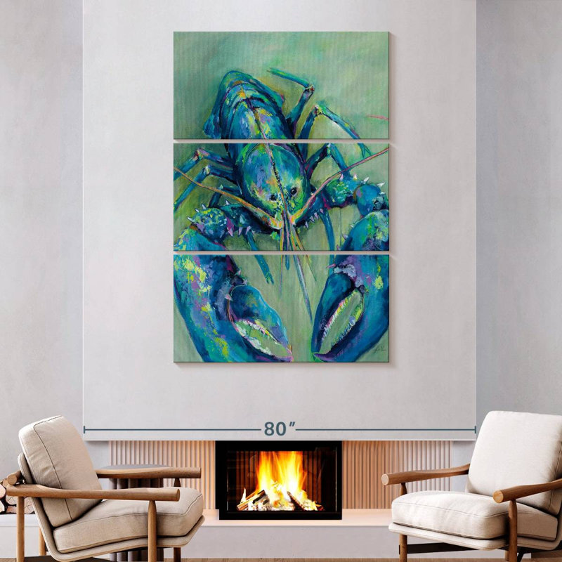 Brampt Aqua Blue Lobster, 74" H x 48" W