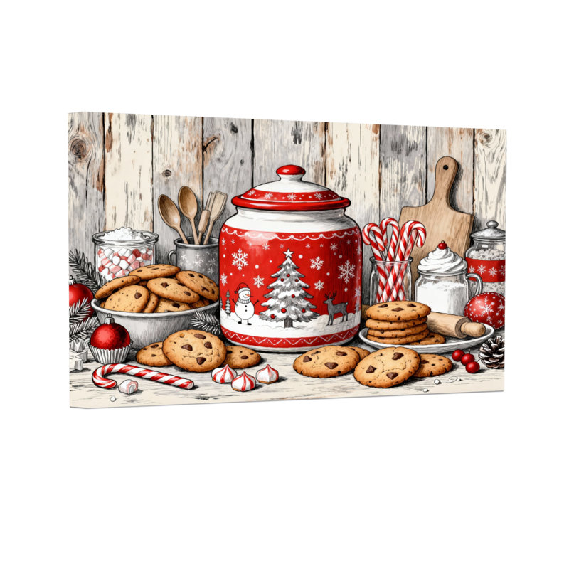 Christmas Christmas Cookie Jar Scene Pattern Print