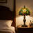 14.7 ''H Stained Glass Baroque Table Lamp, Decorative Nightstand Lamp With Bulbs