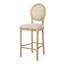 Tabourets de bar confortables (la paire) - pour une expérience culinaire relaxante. Dossier tissé, revêtement doux, pieds robustes. Beige et naturel. 20,06 po x 21,6 po 49,76 po, pieds et dossier complexes et élégants. Siège en tissu. Cuisine