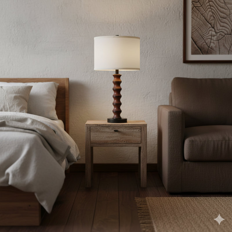 Lampe de table moderne 27,5 po In Coastal Littoral Wood Insp