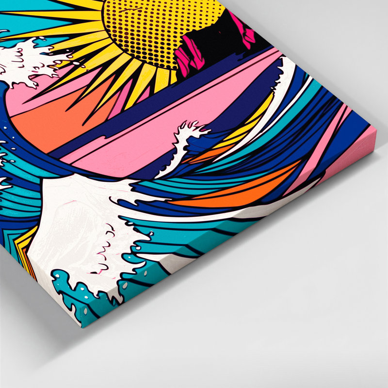 Art mural sur toile bleu côtier, H 12 po x l 18 po