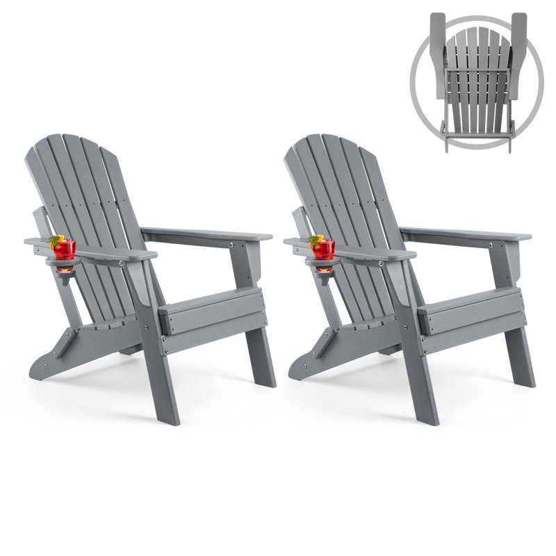 Chaise Adirondack pliante Carbondale, Gris