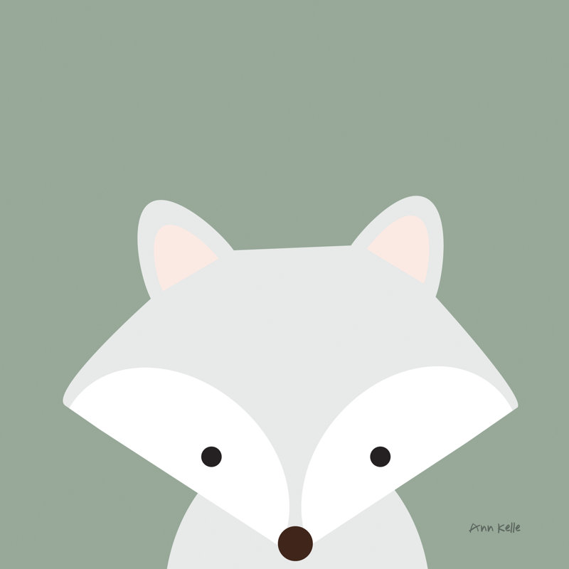 "Cuddly Fox Sage" by Ann Kelle Machine-Made Print , 12" H x 12" W, No, Wrapped Canvas