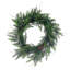 24" Green Green Cedar Pinecone Wreath. Features a grapevine base.