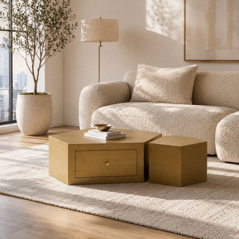 Ensemble de 2 tables basses gigognes Modern