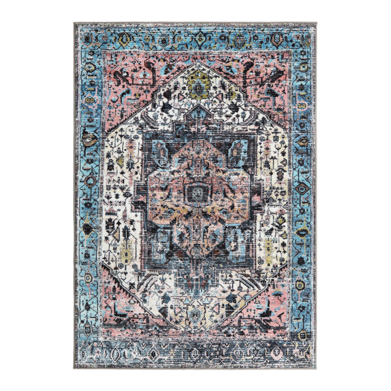 Acelin Oriental Indoor Rug, Rectangle 4'4" x 6'