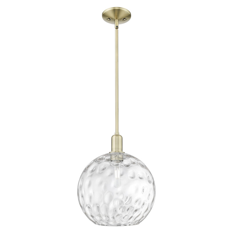 Mini-luminaire suspendu 1 lumière Arcadia - Sevier, Laiton antique, H 10,5 po x l 12 po x P 12 po