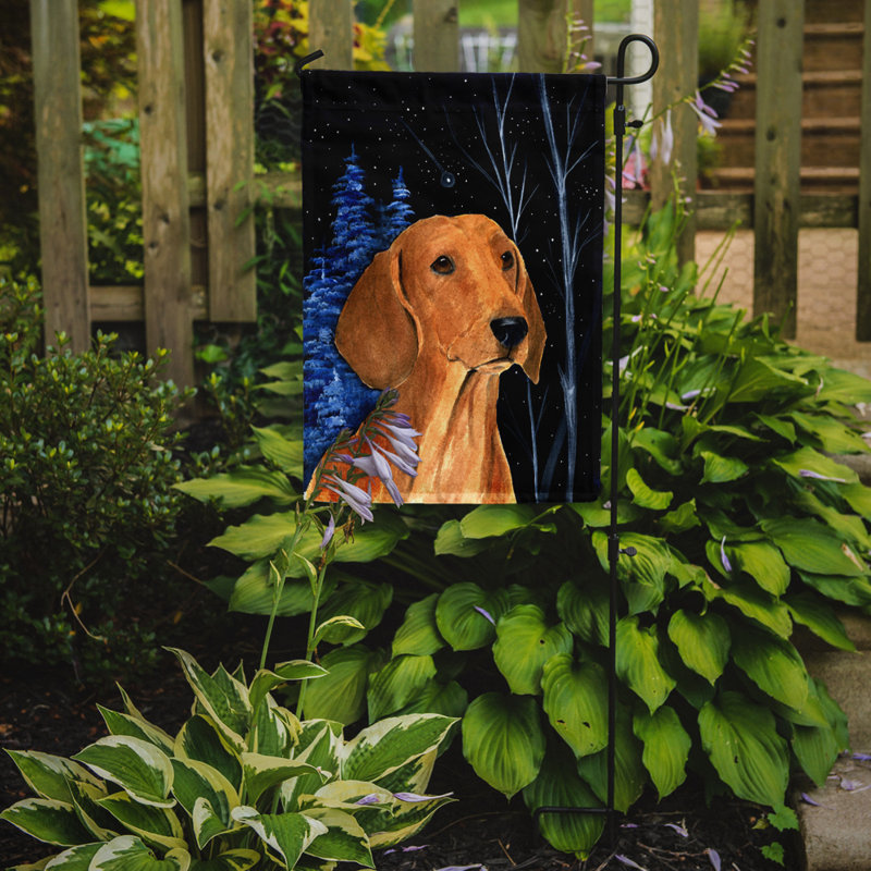 Drapeau de jardin 2 côtés starry night teckel