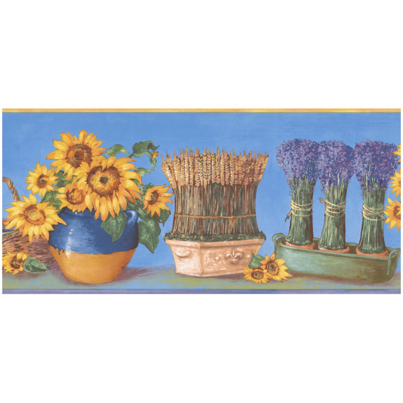 Bordure de papier peint L 15 pi x l 7 po Mcgary Kitchen, Bleu
