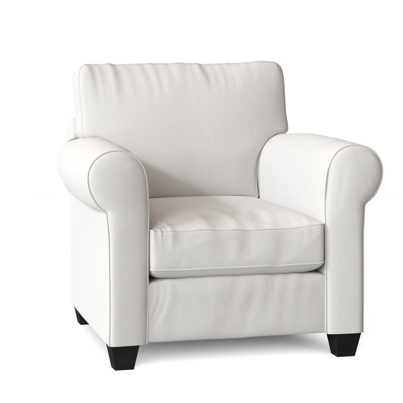 Fauteuil Putney, Blanc sergé décoloré classique