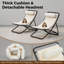 Chaise 2 pièces en rotin pliable pour l'extérieur avec dossier réglable, coussin épais et appui-tête amovible pour le patio, la piscine, la plage, la cour, le patio et le camping-1715581504