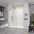 56-60*76 INCH Double Sliding Frameless Soft-Close Shower Door With Premium (8Mm)Thick Tampered Glass And Easy-Cleaning Coating In Brushed Gold
